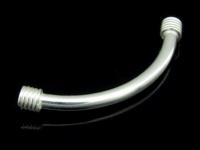 KS-048 Thai karen hill tribe handmade silver 1 plain curved tube bead 