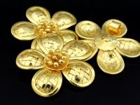 KG-480 24K gold vermeil Karen hill tribe handmade silver 1 huge flower pendant 