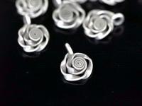 KA-010 thai karen hill tribe silver 6 swirl wire flower shape charms