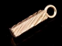 KZ-066 24K rose gold vermeil thai karen hill tribe handmade silver 2 scratch strick charm 