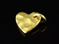 KG-116 24K gold vermeil Karen hill tribe handmade silver 3 hammered heart charm