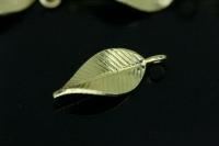 KG-598 Thai karen hill tribe silver 4 gold vermeil leaf twist charm
