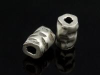 KK-031 Thai karen hill tribe handmade silver 3 hammered tube bead