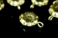 KG-621 Thai karen hill tribe silver 2 gold vermeil flower puffy charm