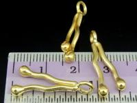 KG-257 24K gold vermeil Karen hill tribe handmade silver 2 twin wavy charm