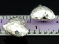 KB-016 Thai karen hill tribe handmade silver 2 hammered puffed heart shape bead