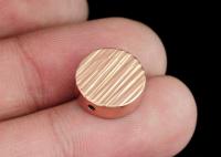 KZ-250 thai karen hill tribe handmade silver 4 rose gold vermeil line hammered scratch cylinder round shaped bead