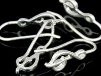 KA-119 Thai karen hill tribes handmade over silver pair G clef earring hook