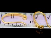 KG-517 Thai karen hill tribes handmade 24K gold vermeil over silver pair long hammered earring hook