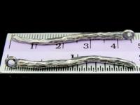 8KH-041 Thai karen hill tribe handmade silver 3 black&white hammered stick disc bead