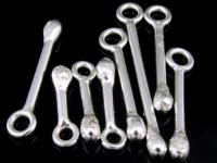 2KH-029 Thai karen hill tribe handmade silver 5 plain match shape charm