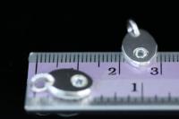 8KH-129 thai karen hill tribe silver 1 pebble charm open jump ring with swarovski crystal birthstone(Apr:Crystal)