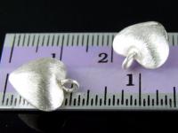 7KH-041 Thai karen hill tribe handmade silver 4 brush puffy heart charm