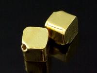 KG-106 24K gold vermeil Karen hill tribe handmade silver 2 plain cube bead 