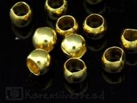 KG-015 24K gold vermeil 15 thai karen hill tribes handmade silver plain ball beads
