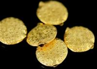 KG-234 Thai karen hill tribe silver 4 gold vermeil daisy print fancy puffy bead