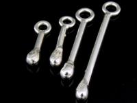 2KH-029 Thai karen hill tribe handmade silver 5 plain match shape charm