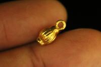 KG-600 24K gold vermeil Karen hill tribe handmade silver 4 fancy oval puffy charm