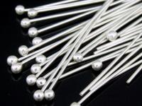 KA-088 Thai karen hill tribe handmade silver 30 round ball headpin (30 mm. x 24ga. wire)