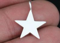 3KH-126 Thai karen hill tribe silver 4 mediuml die cut star charm 14.0 mm