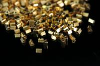 KG-597 thai karen hill tribes silver 50 gold vermeil mini triangle bead