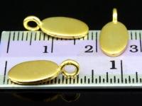 KG-384 24K Gold vermeil thai karen hill tribe handmade silve 4 Smooth oval flat disc charm