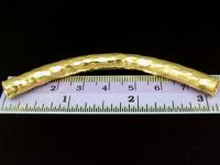 KG-178 24K gold vermeil 1 thai karen hill tribes handmade silver long hammered curve tube bead