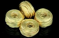 KG-212 24K gold vermeil Karen hill tribe handmade silver 3 wire wrap bead