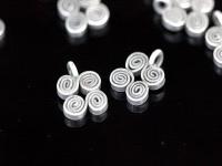 KF-015 thai karen hill tribe handmade silver 4 swirl flower charm