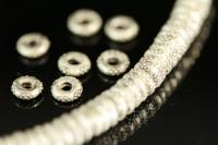 KI-004 thai karen hill tribes silver 15 rondel flower print bead