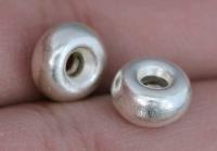 KT-004 Thai karen hill tribe silver 6 plain round bead