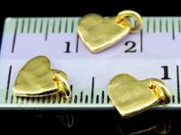 KG-312 24K gold vermeil 10 thai karen hill tribes handmade silver small hammered heart charm