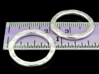 KA-023 Thai karen hill tribe handmade silver 2 hammered round hoop