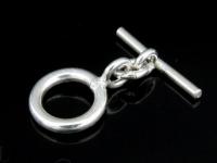 KR-005 Thai karen hill tribe handmade silver 3 plain round small toggle