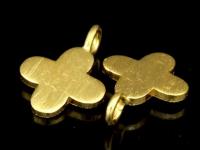 KG-457 24K gold vermeil Karen hill tribe handmade silver 4 brush flower diecut charm 