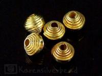 KG-029 24K gold vermeil 10 thai karen hill tribes handmade silver small wrap bicone bead 