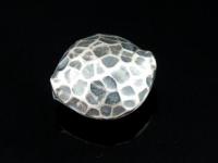 8KH-031 Thai karen hill tribe handmade silver 4 black&white hammered round puffy bead