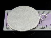 7KH-062 Thai karen hill tribe handmade silver 1 Sandblasted round disc charm 