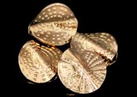 KZ-226 Thai karen hill tribe handmade silver 2 rose gold vermeil hammered round disc bead