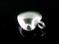 3KH-114 Thai karen hill handmade silver 2 plain puffy heart charm