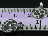 8KH-009 Thai karen hill tribe handmade silver 6 black&white hammered round disc charm