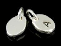 3KH-118 Thai karen hill tribe hanamade silver 2 blank pebble charm 