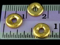 KG-141 24K gold vermeil 5 thai karen hill tribes handmade silver plain round ring bead 