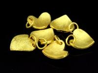 KG-466 24K gold vermeil Karen hill tribe handmade silver 4 satin puffy round charm