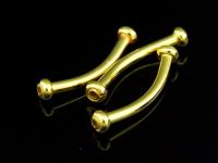 KG-302 24K gold vermeil Karen hill tribe handmade silver 4 curved tube bead 