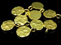 KG-222 24k gold vermeil 3 thai karen hill tribes handmade silver hammered round disc charm