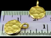 KG-222 24k gold vermeil 3 thai karen hill tribes handmade silver hammered round disc charm