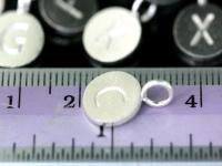 3KH-089 Thai karen hill tribe handemade silver white 6 initial stamp round charm