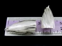 7KH-006 Thai karen hill tribe handmade silver 1 scratch curve petal charm