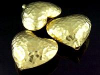 KG-093 24K gold vermeil 1 thai karen hill tribes handmade silver hammered puffed heart beads